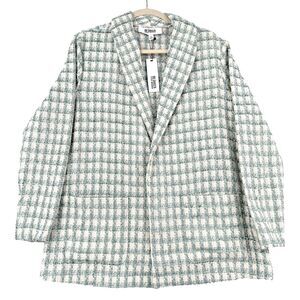 BB Dakota Steve Madden‎ Geek Chic Sea Mist Plaid Jacket Blazer Size Large